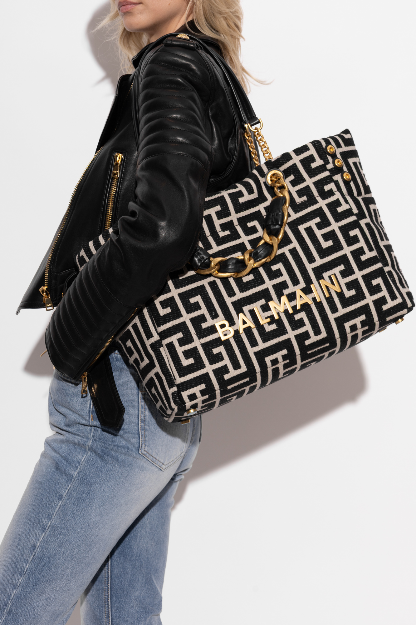 Black Shopper bag `1945 Soft` Balmain - Vitkac AS